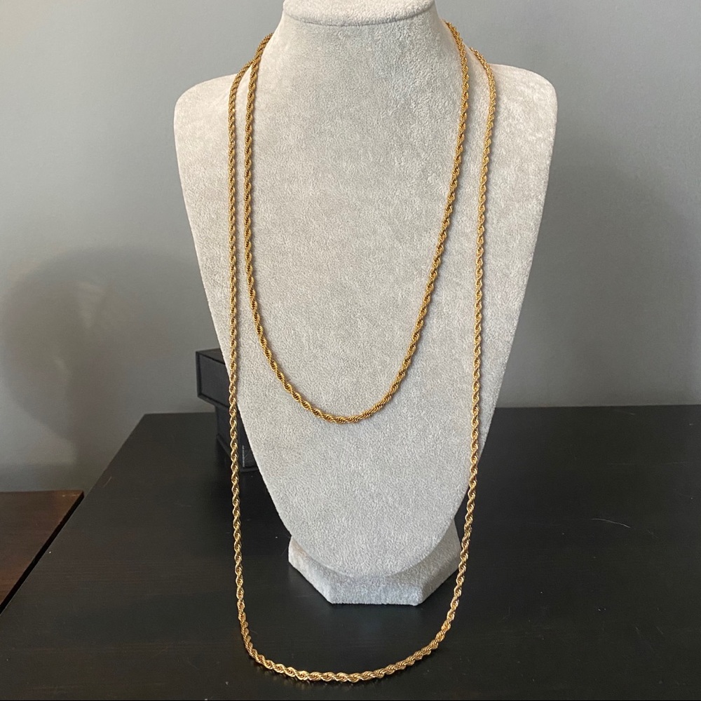 Two Antique Gold Rope Necklaces - Picture 3 of 5